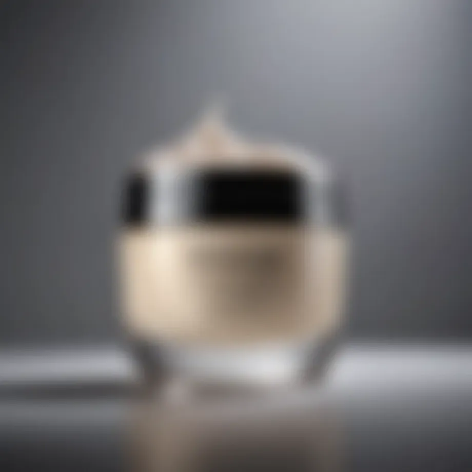 A close-up of a luxurious overnight moisturizer jar with a soft cream texture