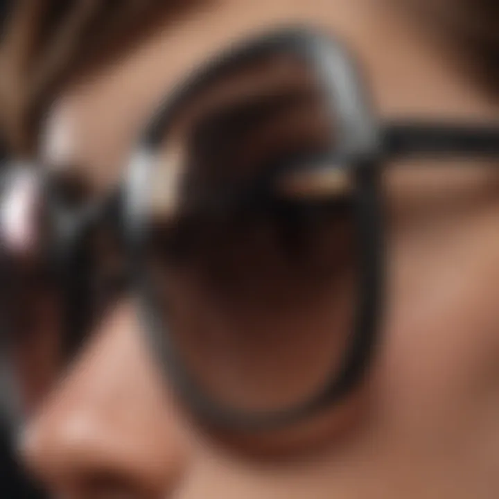 Close-up of elegant sunglasses emphasizing lens quality