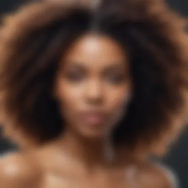 A close-up of a person's hair showcasing natural texture and health