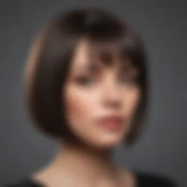 Classic bob haircut, emphasizing sharp lines