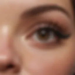 A close-up of brushless mascara formulation showcasing its unique texture and consistency.