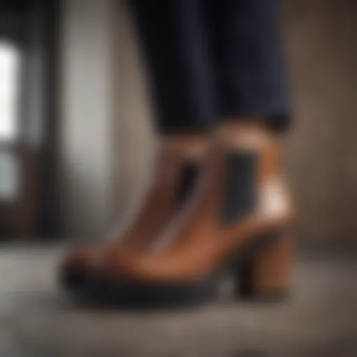 Stylish heelless Chelsea boots in a modern setting