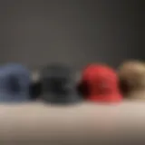 A collection of various bucket hats showcasing different styles and fabrics