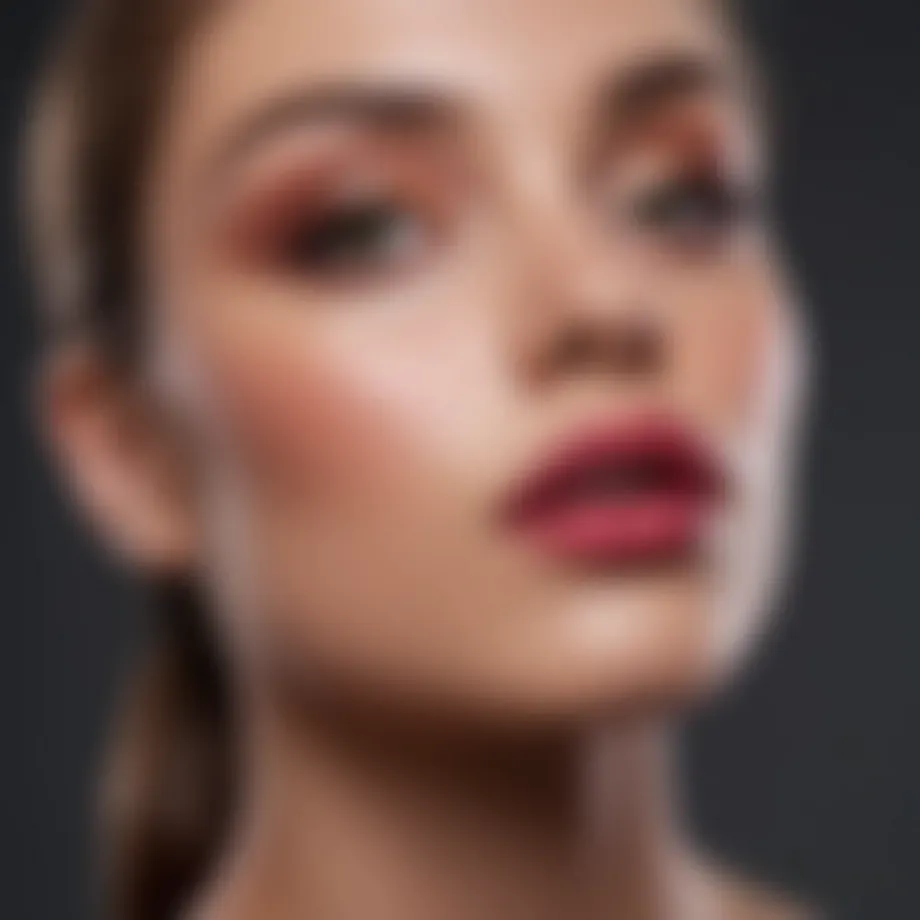 Vibrant color swatches of liquid lip products