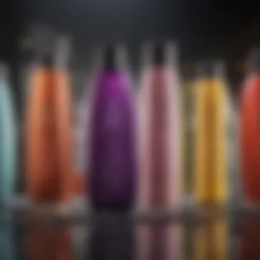 A vibrant display of different types of shampoos for hair growth