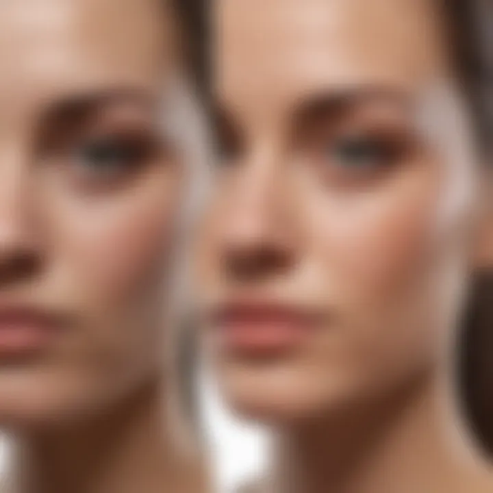 Before and after application of a topical treatment