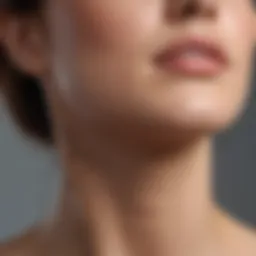 Close-up of a woman's neck showing deep lines