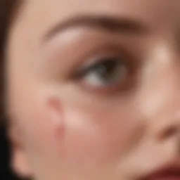 Close-up of skin undergoing extraction treatment