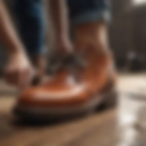 Artisan creating sustainable footwear