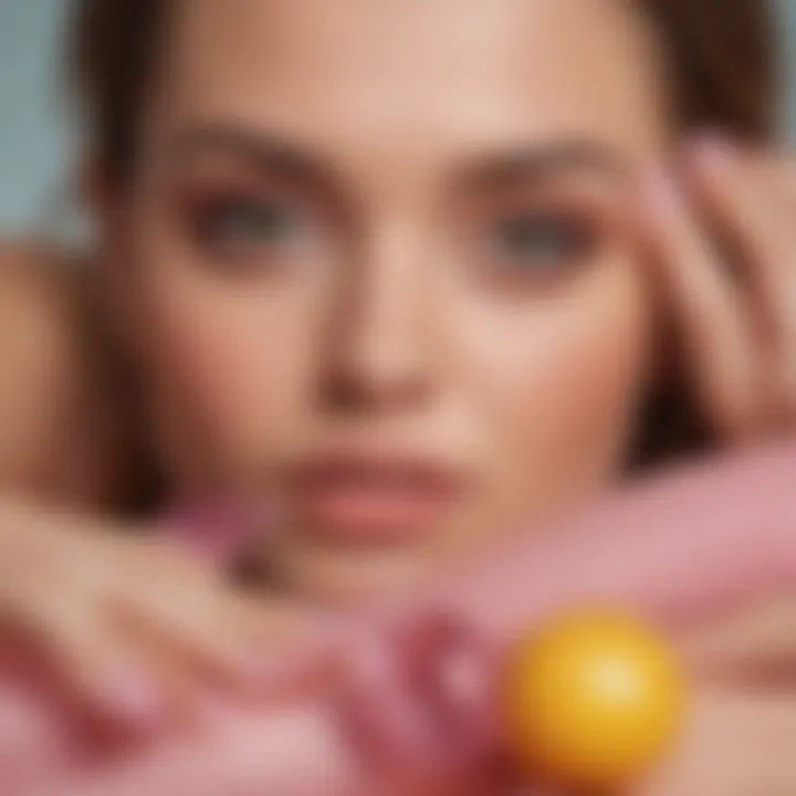 Close-up of a stunning gel manicure with summer hues