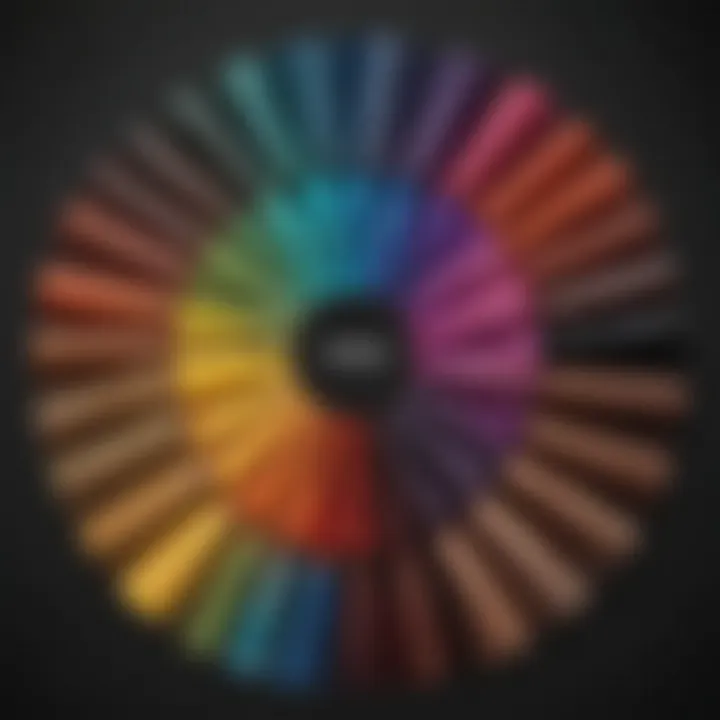 Color wheel showcasing hair dye shades