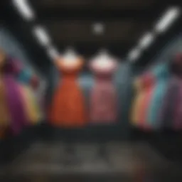 Vibrant collection of hoochie dresses displayed online