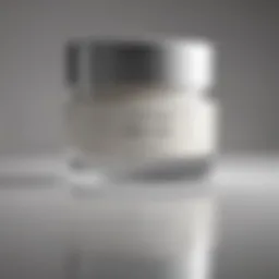 Close-up of a jar of jawline tightening cream with a soft-focus background
