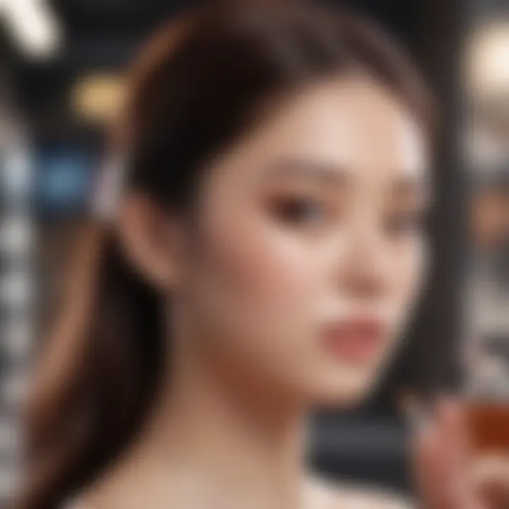 An artistic representation of the K-beauty brand evolution and its global influence.
