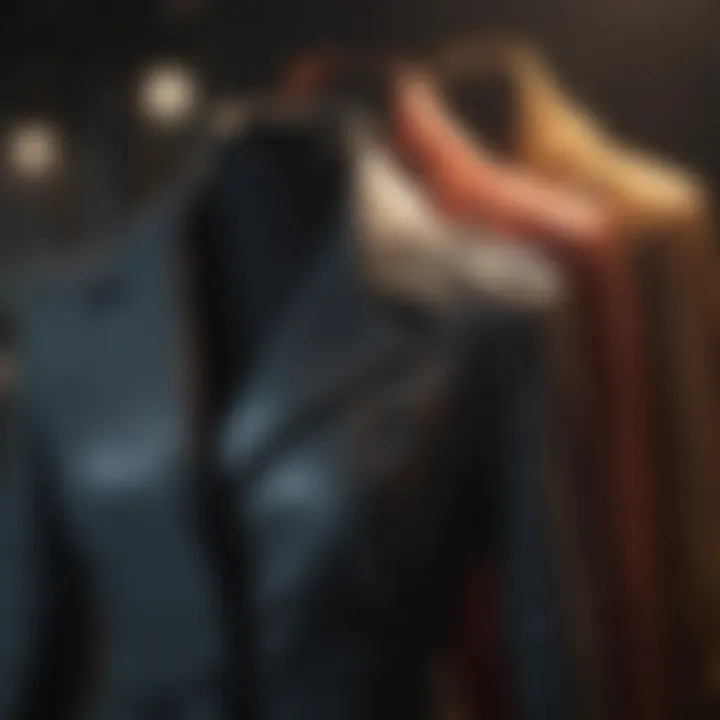 A stylish collection of ladies jackets showcasing various textures and colors.