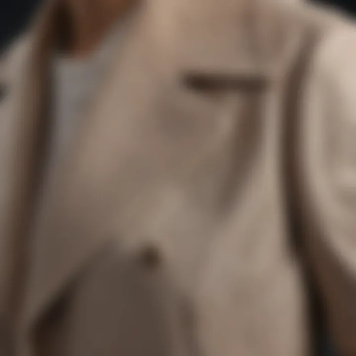 A close-up view of high-quality fabric used in fashionable jackets.