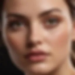 A close-up view of a light matte foundation texture on a skin-like surface, showcasing its smoothness and finish.
