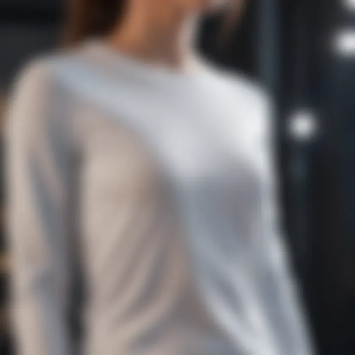 Elegant long sleeve white tee shirt on display