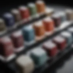 A selection of winter-inspired nail polish shades displayed elegantly.