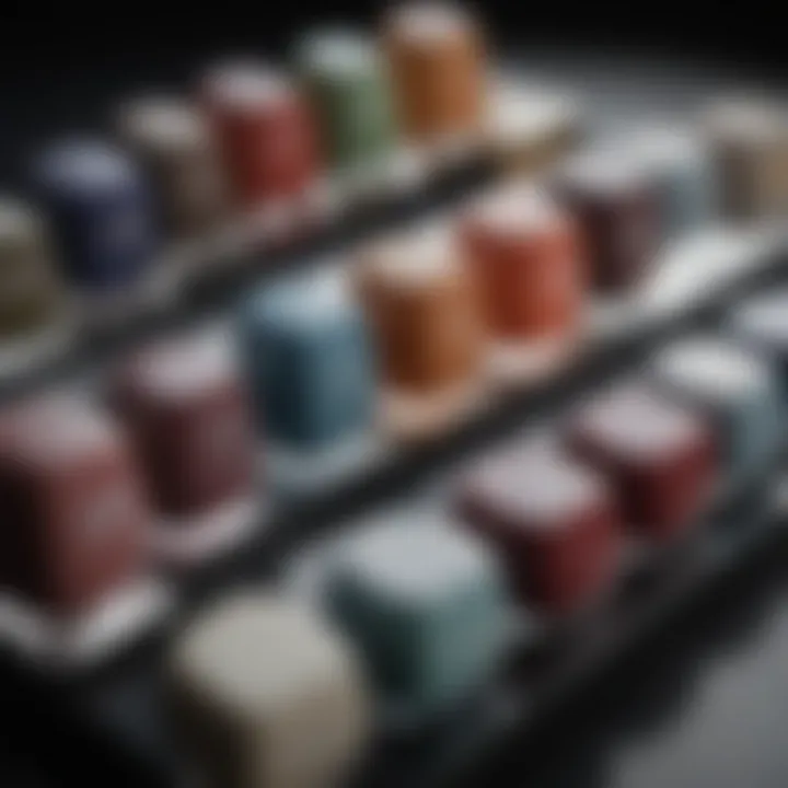 A selection of winter-inspired nail polish shades displayed elegantly.