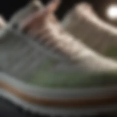 Close-up of sustainable materials used in sneaker manufacturing