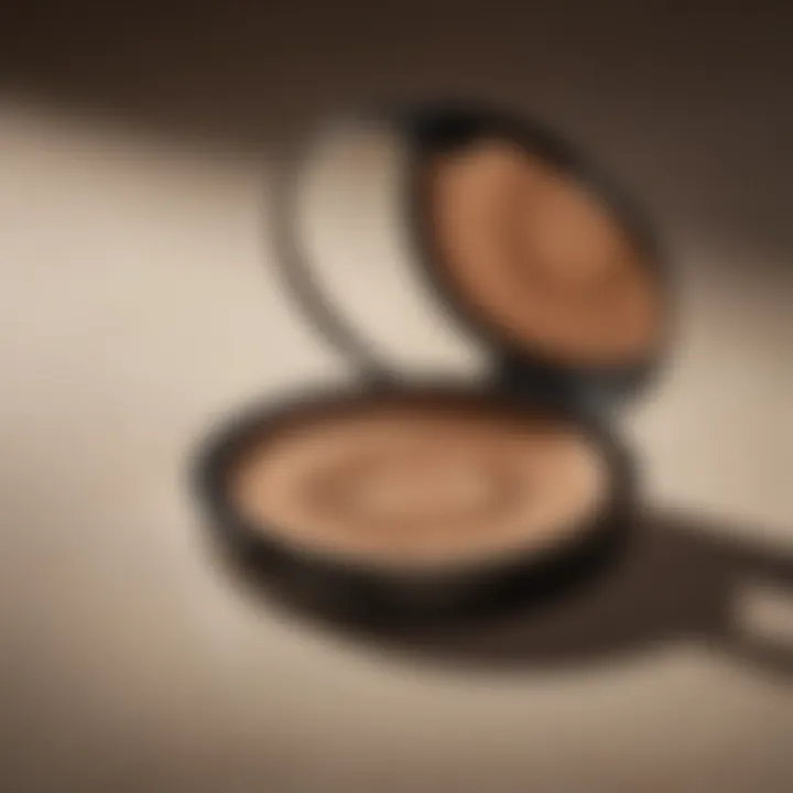 Close-up of a bronzer compact with natural lighting