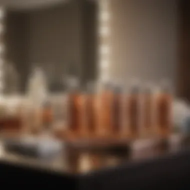 Diverse OTC Keratin Treatments An array of OTC keratin treatment products on a stylish vanity.