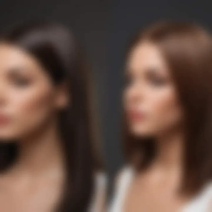 A visual comparison between salon and OTC keratin treatments.