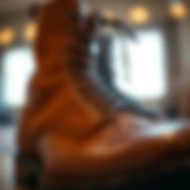 Close-up of boot materials highlighting quality craftsmanship