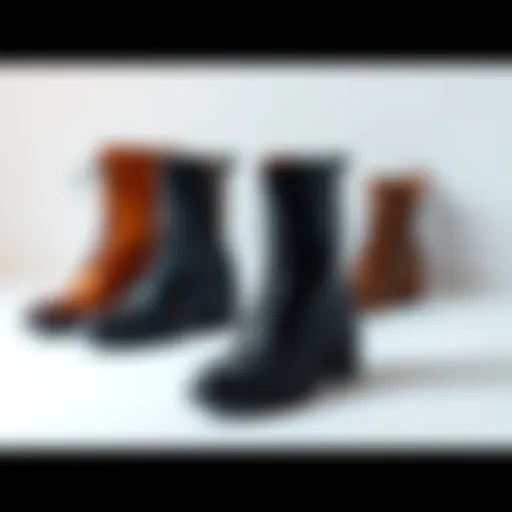 Stylish boots showcased against a minimalist backdrop