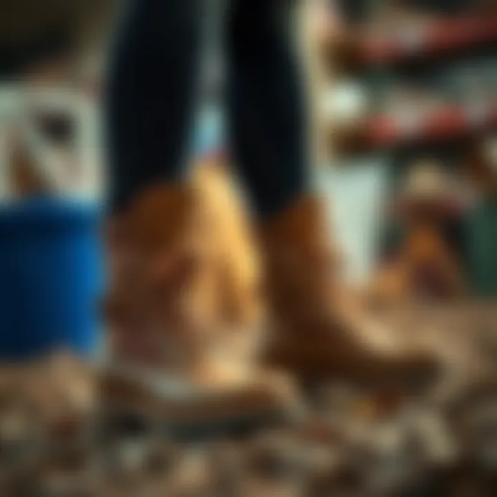 Sustainable practices in boot production visually represented