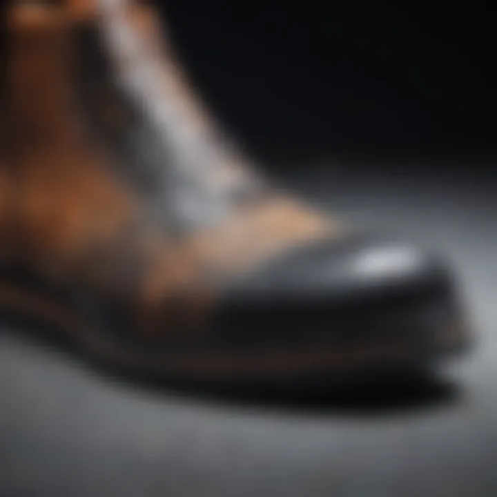 Close-up view of unique rubber materials used in shoe manufacturing