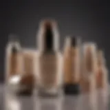 A display of affordable foundation products arranged aesthetically