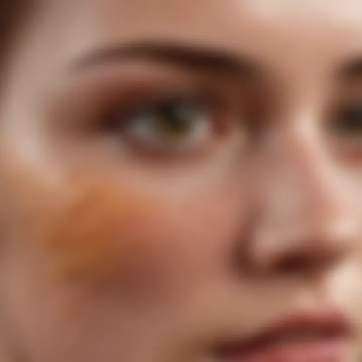 A close-up of textured skin highlighting uneven surface and pores