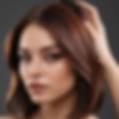 Close-up of a model applying temporary hair color