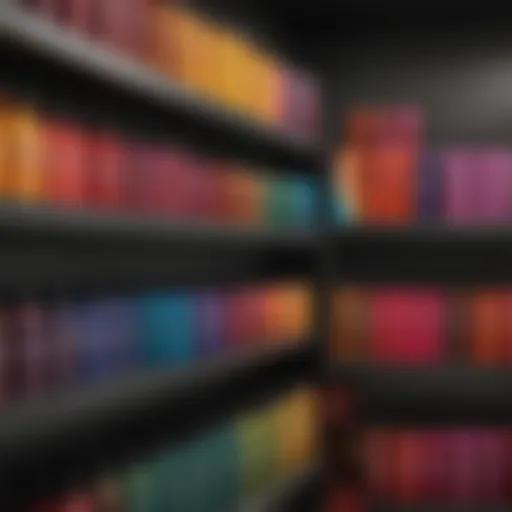 Vibrant temporary hair colors displayed on a shelf