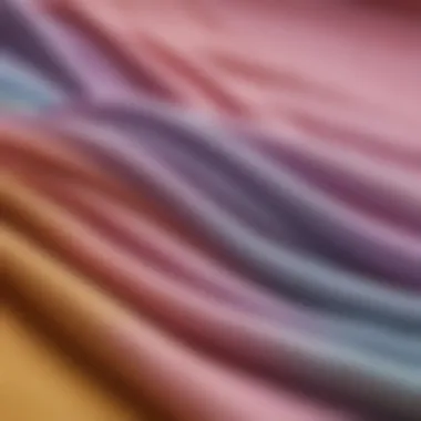 Close-up of fabric textures in various spring colors