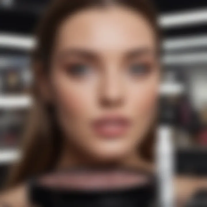 Visual display of exclusive Sephora beauty products
