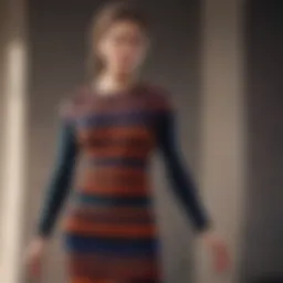 A collection of colorful knit dresses displayed elegantly.