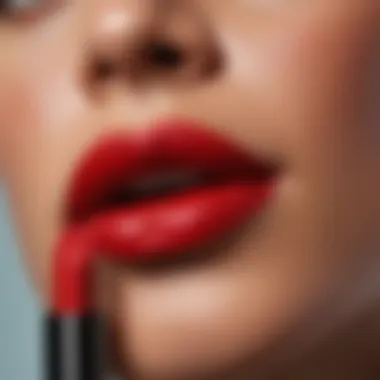 Close-up of Fenty Red Lipstick showcasing rich pigment and texture