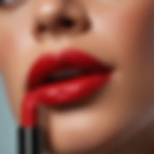 Close-up of Fenty Red Lipstick showcasing rich pigment and texture