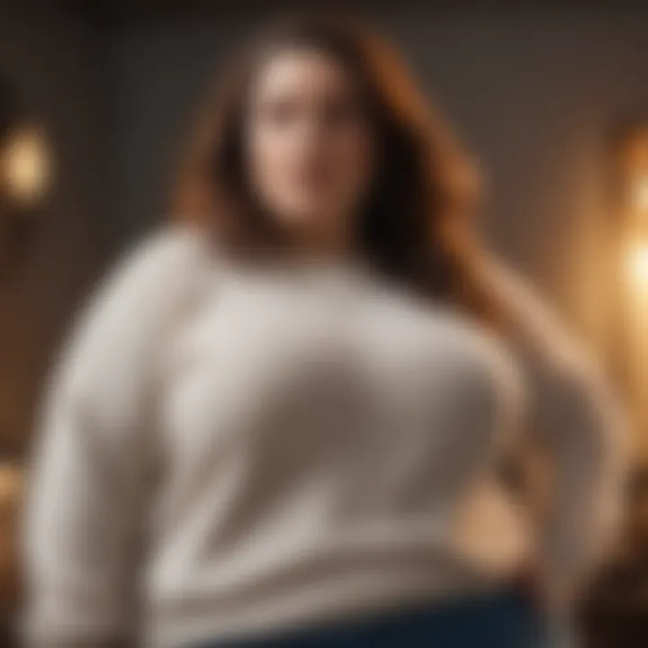 A confident individual wearing a plus size oversized sweater, embodying the essence of body positivity and self-expression.