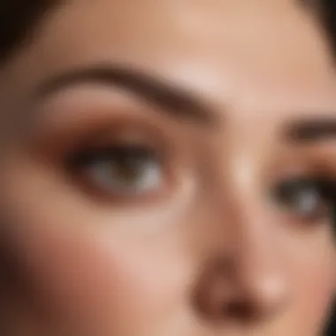 Close-up of expertly shaped eyebrows featuring a rich tint