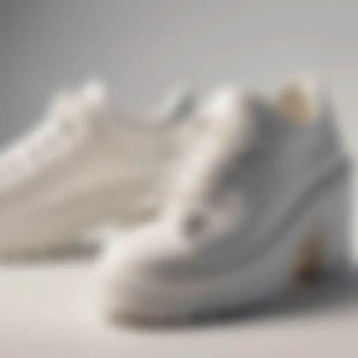 Close-up of sustainable materials used in chunky white shoes