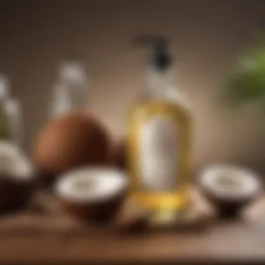 Selection of various coconut oil products on a vanity