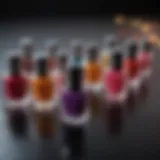 Colorful assortment of nail polish bottles arranged creatively