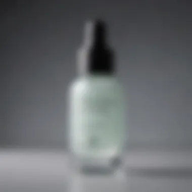 Close-up view of a bottle of niacinamide serum