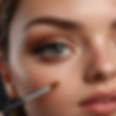 Application Techniques for Eye Concealers Model applying eye concealer using a brush