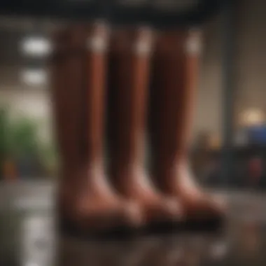 A variety of rubber boot styles on display