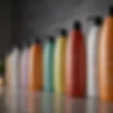 A variety of shampoo bottles showcasing different formulations for frizz control